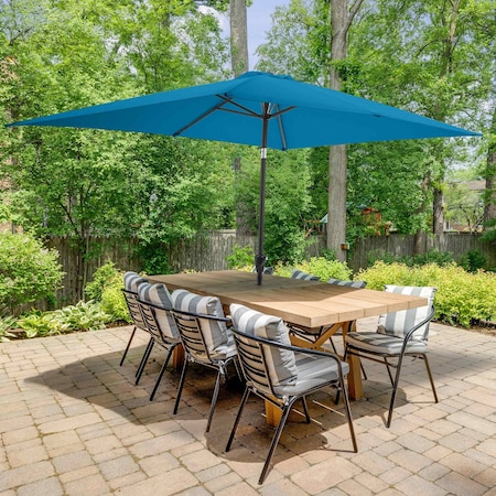 Pure Garden 10 Rectangular Umbrella, Turquoise 50-LG1279